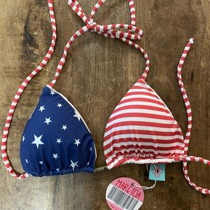 Maretoa Patriotic print bikini top size M